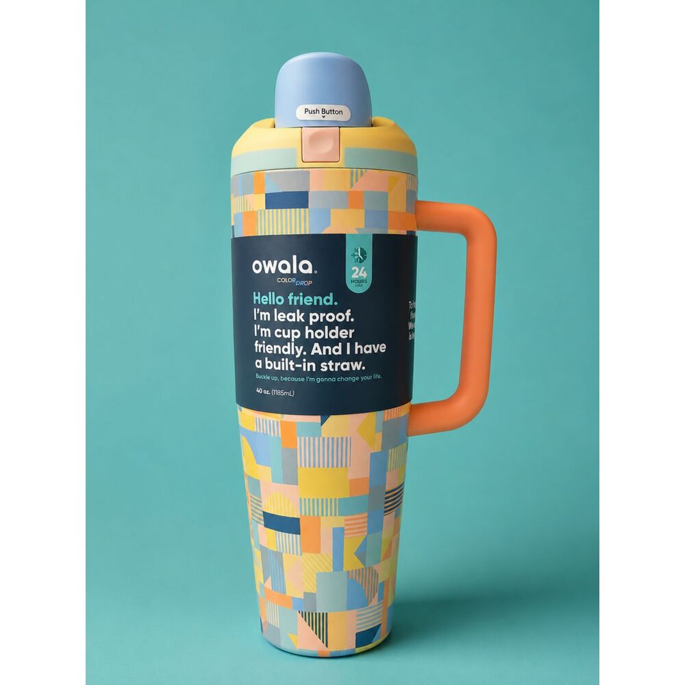 OWALA MOOD BOARD COLOR DROP 40 OZ FREESIP TUMBLER LEAKPROOF NEW IN BOX RARE